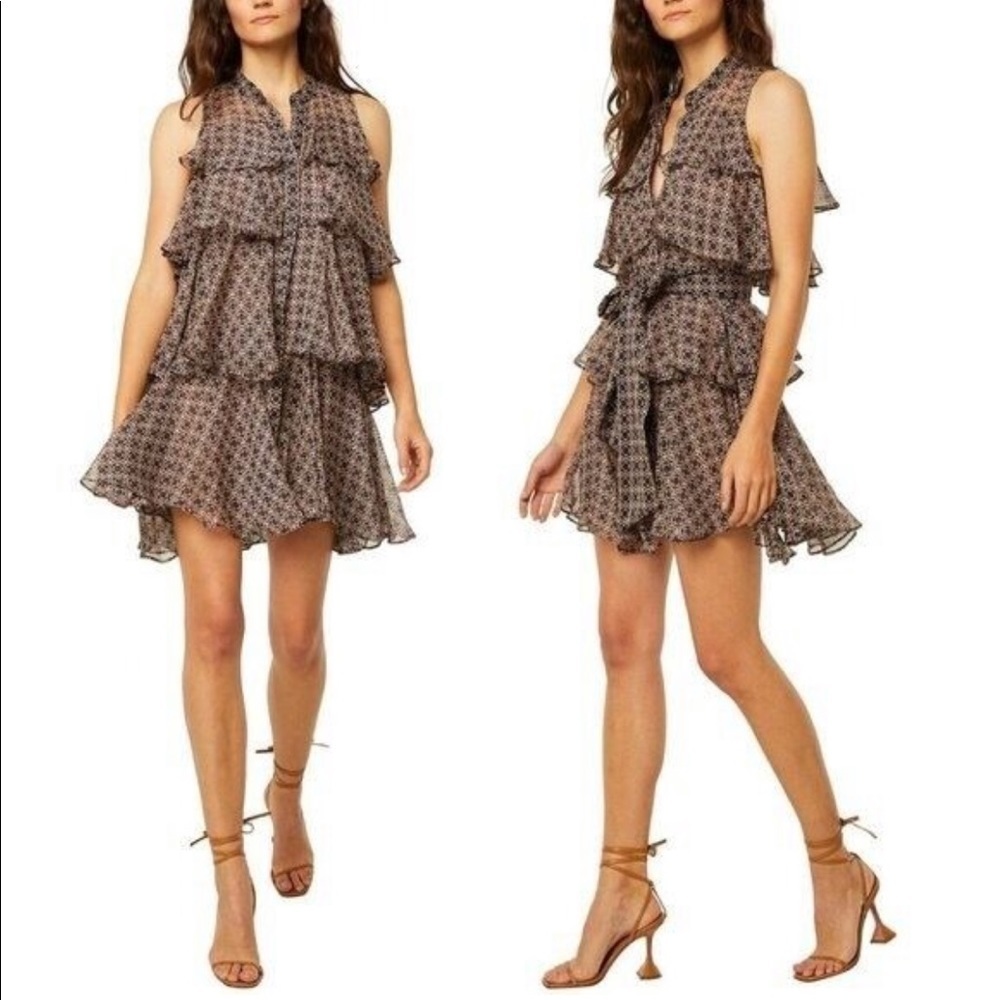 Misa Los Angeles Emogene Mini Tiered Shear Dress